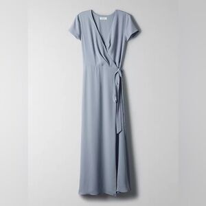 NWT Babaton Wrap Dress Maxi Light Blue